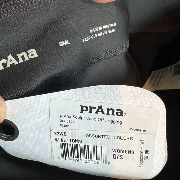prAna Womens Sculpt Send Off High Rise Moisture Wicking Legging SMALL in Black - Picture 6 of 9